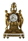 French 19th century gilded bronze and marble mantel clock Caron Le Fils A Paris