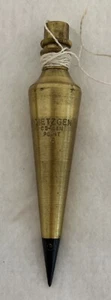 Vintage Brass Dietzgen Plumb Bob CS 4811 w Box 5 1/4 in Long 8 ozs Steel Point - Picture 1 of 10