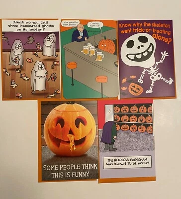 RECYCLED PAPER GREETINGS 5 LOT HUMOROUS HALLOWEEN CARDS $18.85 VALUE - Image 1 of 2