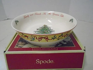 Tazón de servir anual Spode árbol de Navidad 2012 10" amigos de la familia mejores regalos - Imagen 1 de 3