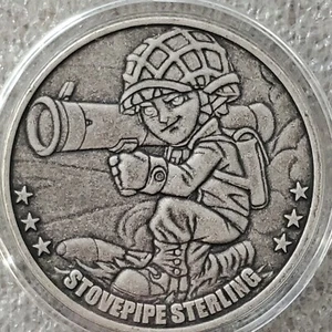 1 oz .999 silver Antiqued Stovepipe Sterling Bazooka Soldier series USA ARMY SGT - Picture 1 of 9