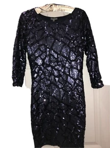 Stunning Sparkly Sapphire Blue Sequin Dress Cotton Club Size 12 BNWOT - Picture 1 of 3