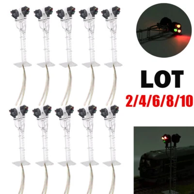 2-10X HO Scale Model Tri-Lights Block Signal Fine Made Metal 2 Opposite Targets - Image 1 of 4