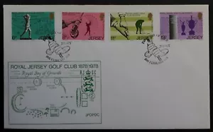 1978 Jersey Golf Club Anniversary FDC w Card ties 4 stamps cd Jersey - Bild 1 von 3