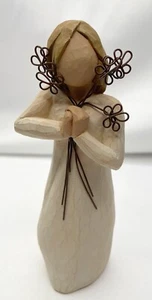 2004 DEMDACO Willow Tree FRIENDSHIP By Susan Lordi Girl w/Wire Bouquet Of Flower - Picture 1 of 8