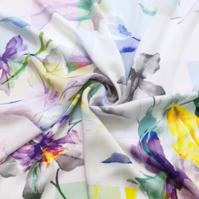 1 yard X 1.4 meter Paint Viscose Fabric Dress Shirt Material Poplin Children - Image 1 of 4