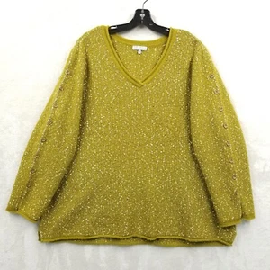 Habitat Clothes to Live In Tunic Women XL Olive Button Sleeve Oversized Sweater - Picture 1 of 10