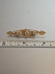 Antike viktorianische oder edwardianische silberfarbene Strass Anstecknadel Brosche evtl. vergoldet - Bild 1 von 10