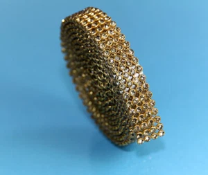 Hotfix LCT / GOLD Mesh Strassband SS8 Borte 1,3cm 4 Reihen zum Aufbügeln - Picture 1 of 7