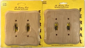 Vtg Solid Wood Designer Wall Plates Switch Outlet Combo Lot Made in the USA NEW - Picture 1 of 3