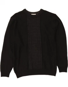 PIERRE CARDIN Mens Crew Neck Jumper Sweater UK 38/40 Medium Black Acrylic DJ10 - Picture 1 of 3