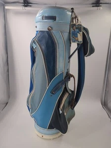 Vintage Woman's BURTON Classic Style Golf Bag Multi Blue & White Colors - Picture 1 of 10