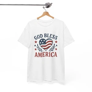 Patriotic God Bless America Cotton Shirt, Memorial Day Tee, American Graphic Tee - Bild 1 von 51