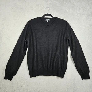 Apt 9 Women's Luxurious Soft 100% Cashmere Black V-Neck Sweater Sz L - Picture 1 of 13