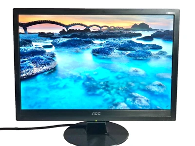 AOC 919Sw 19in LCD Monitor 75Hz 1440x900 WXGA 300cd/m² 5ms 8000:1 VGA 16:10 CCTV - Image 1 of 4