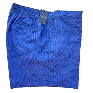 Peter Millar Crown Crafted Palm Print Mens 2XL Navy Blue Swim Trunks $110 - Picture 1 of 10