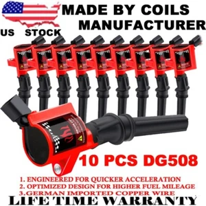 10 Pack Ignition Coils For Ford F150 F250 F350 4.6L 5.4L V8 & 6.8L V10 DG508 - Picture 1 of 16