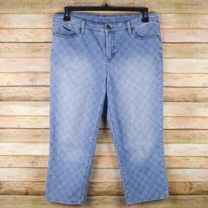 Gloria Vanderbilt Womens 10 Jordyn Argyle Sundance Wash Stretch Capri Mid Rise - Picture 1 of 6