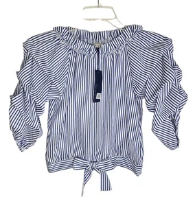 Habitual Girl Joyce Gathered Sleeve Striped Top Girls Size 12 - Picture 1 of 8