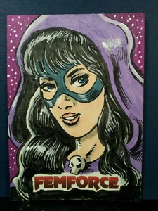 Juego de tarjetas Nightveil Femforce tarjeta de boceto original de AC Comics Kurt Ruskin - Imagen 1 de 2