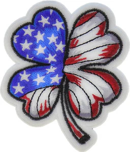 US Flagge 4 Kleeblatt Aufnäher - 3 x 3 Zoll - P7892 - Bild 1 von 5