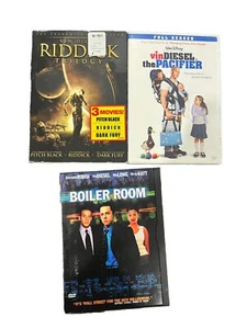 Vin Diesel DVD Lot 3 Movies: Riddick, The Pacifier & Boiler Room - Picture 1 of 1