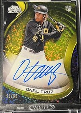 O’Neil Cruz Topps Chrome Black Gold Mini Diamond /50 Auto RC Rookie Card