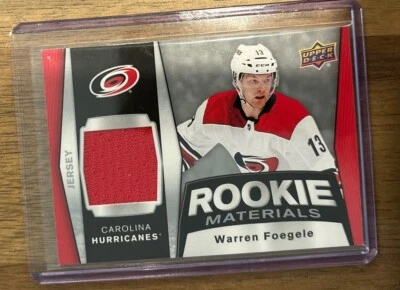 Warren Foegele - 2018-19 Upper Deck Hockey Rookie Materials #RM-WF  Jersey E313 - Image 1 of 2