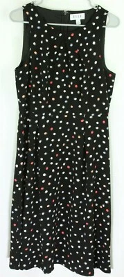 Elle Dress 10 Womens Polka Dot Midi Sleeveless Multicolor - Image 1 of 4