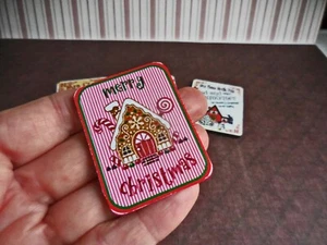 DOLLHOUSE MINIATURE ~ CHRISTMAS GINGERBREAD SIGN - Picture 1 of 2
