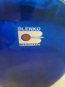 HTF Vintage Blenko Glass 8629L Contempo Vase In Midnight Blue 10” 1 yr only - Picture 1 of 6