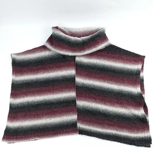Bass Womens Large Poncho Shirt Big Turtleneck Sweater Lounge Top Stripe Pink Red - Picture 1 of 12