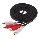 Gold Plated 2 RCA Male to Female Stereo Audio Extension Cable Connector Line