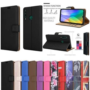For Huawei P40 Lite E Case, Leather Wallet Stand Flip Phone Cover + Screen Glass - Picture 1 of 18