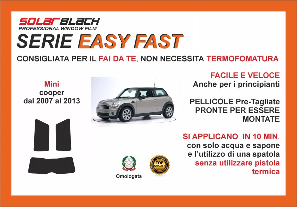 Pellicole Oscuranti Vetri Mini Cooper dal 2007-13 kit posteriore EASY FAST - Imagen 1 de 1