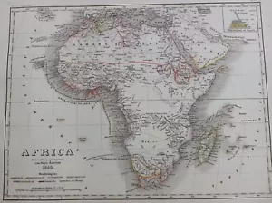 AFRIQUE AFRICA RADEFELD COLONIES FRANCE PORTUGAL 1850 CARTE MAP MEYER Z15 - Picture 1 of 2