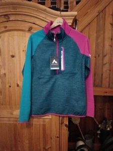 Damen Ski Pullover Gr. 40 42 Grün Pink Petrol mit Merino mit Wolle NEU mit Eti - Bild 1 von 11