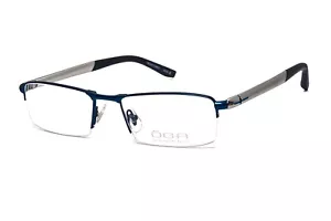 OGA MOREL FRANCE 7016O BG013 Blue Silver size 52/18/140 spring hinge Eyeglasses - Picture 1 of 5