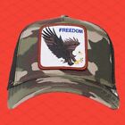 Goorin Bros The Farm Animal Trucker Freedom Eagle Camouflage Snapback Hat New