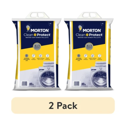Morton Salt Clean and Protect Water Softener Salt Pellets, 40 lb. Bag ( 2 PACK )