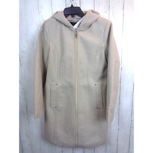 Vince Camuto Faux Wool Hooded Full-Zip Jacket Tan Womens Small Size 2-4 - Picture 1 of 6