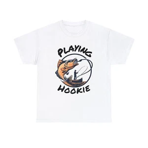Playing Hookie fishing t shirt, cotton sz Sm-3X, Handmade design - Picture 1 of 13