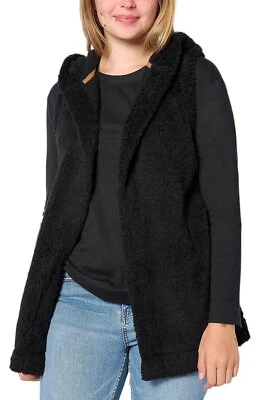 Koolaburra by UGG Acogedor Sherpa Chaleco con Capucha y Camiseta Manga Larga Negro Foto 1 de 2