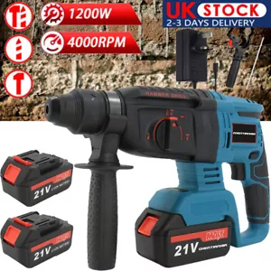 For Makita 21V Cordless Drill SDS Rotary Electric Impact Hammer w/2 Batteries - Picture 1 of 18
