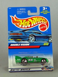 HOT WHEELS 2000 DOPPIA VISIONE METALLO FIOCCO VERDE 3 RAZZE RUOTE COLLETTORE #212 - Foto 1 di 2