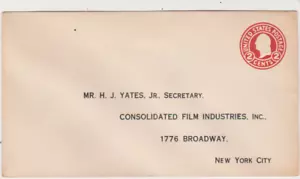 US Scott # U429H Die 9 Preprinted Mint Entire Consolidated Film Industries - Picture 1 of 1