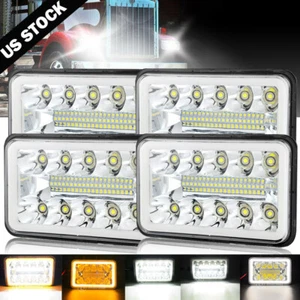 4PCS 4x6" inch LED Headlights DRL Hi/Lo For 1982-1987 Buick Regal Chevy Camaro - Picture 1 of 18