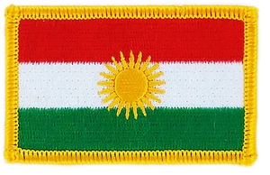 FLAG PATCH PATCHES KURDISTAN KURDS KURDISH IRON ON COUNTRY EMBROIDERED SMALL - Bild 1 von 1