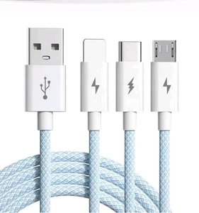 3 in 1 Multi USB PD Ladegerät Ladekabel für iPhone USB C Samsung Android UK - Bild 1 von 2