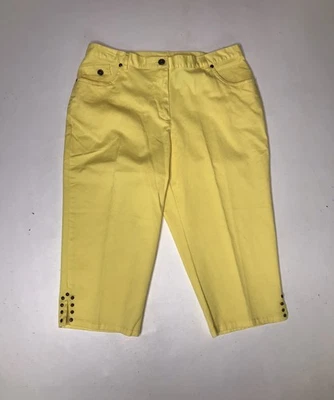 Pantalones capri amarillos Lara Lane talla 12 Foto 1 de 4